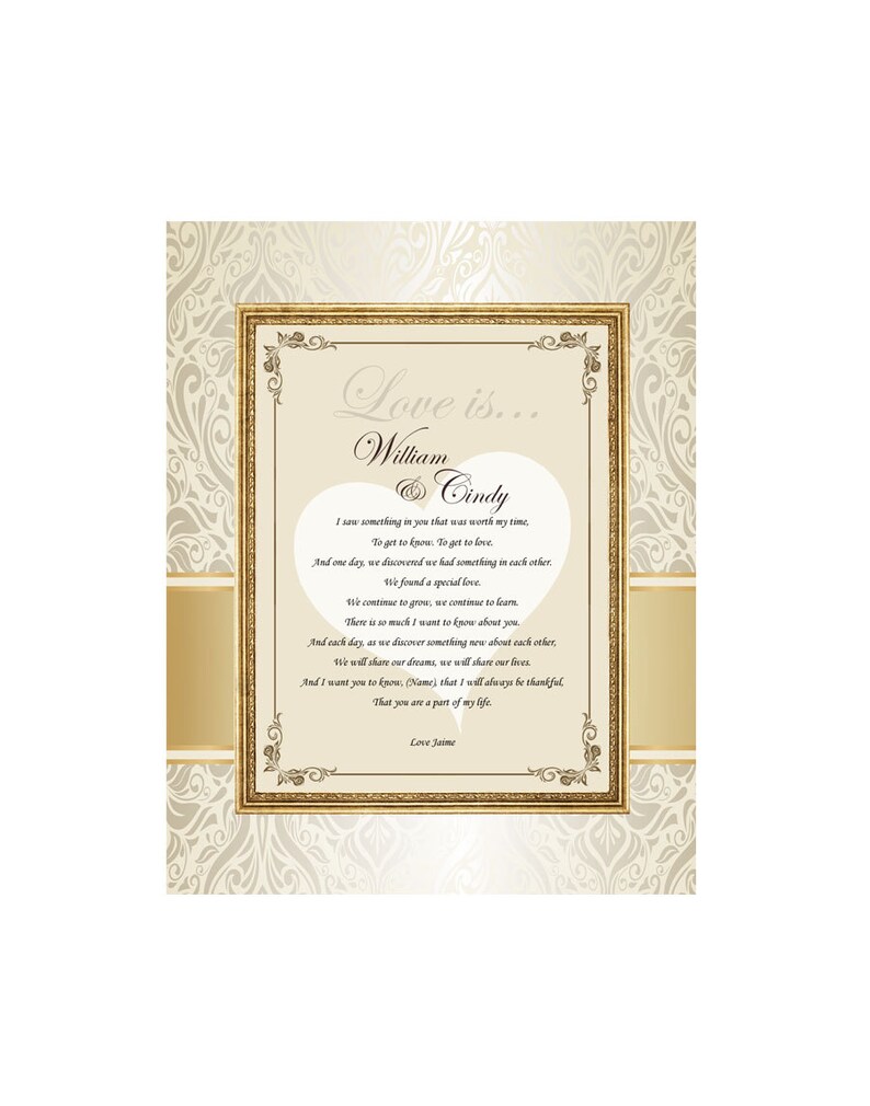 Love Romantic Gift Frame Birthday I Love You Present Girlfriend Boyfriend Wife Husband Engagement 11x14 Unframed Matted Poem Romantic