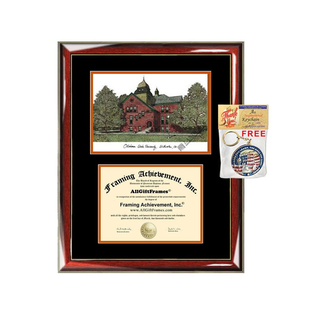 Oklahoma State University Diploma Frames Lithograph OSU Degree Etsy