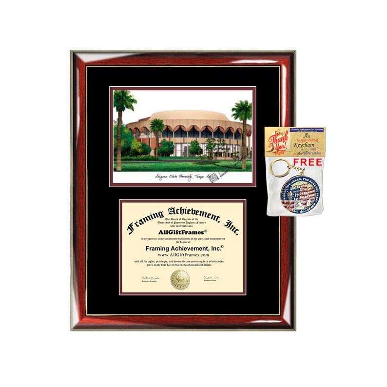 ASU diploma frames Arizona State University lithograph frame certificate framing campus sketch graduation degree gift college document case