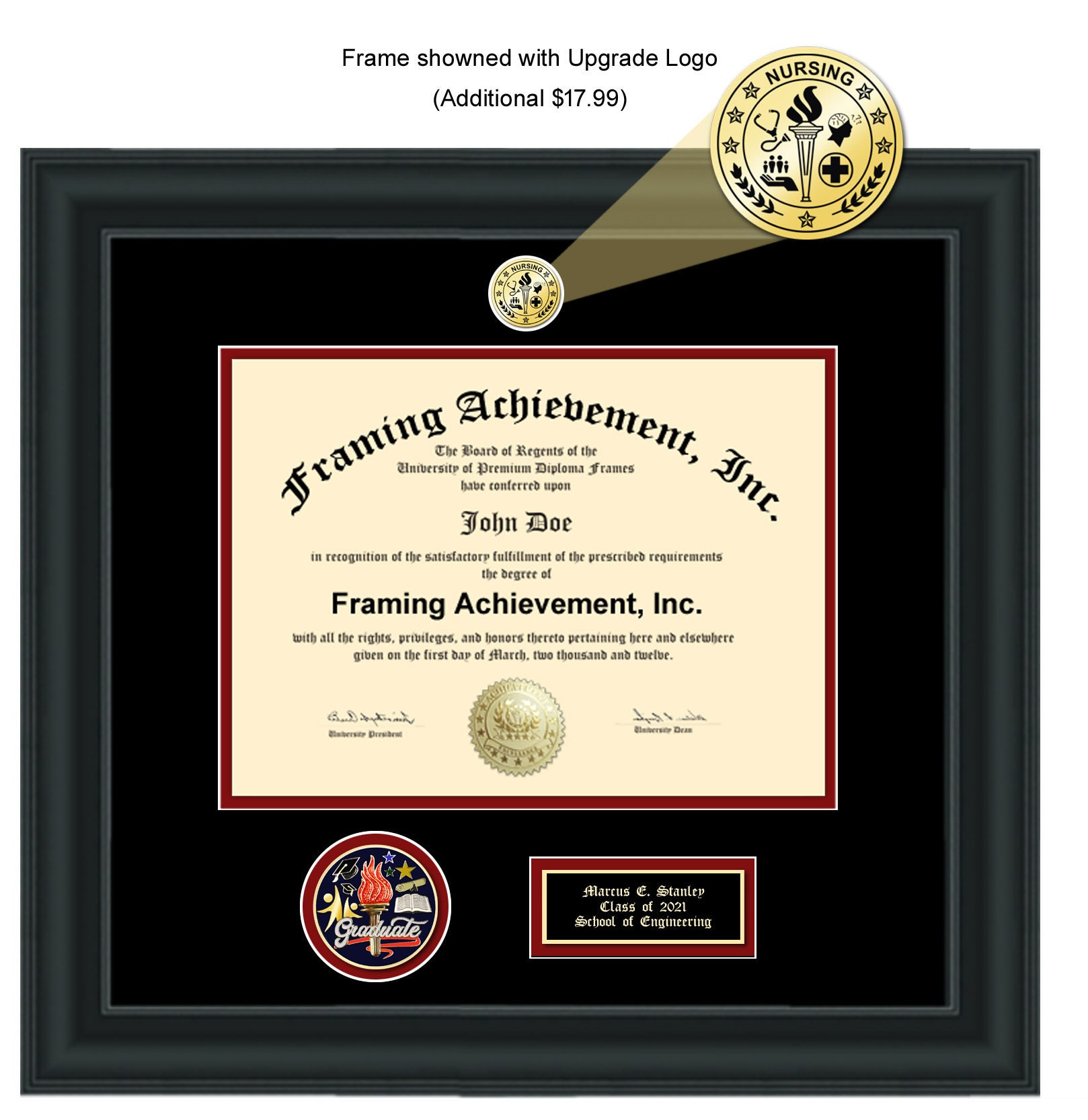 Engraved Matted Diploma Frame With 3D Graduate Academic Etsy