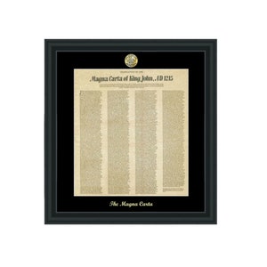 The Magna Carta Copy King John Replica Translated in English Poster Legal JD Juris Doctor Lawyer Gift Attorney Present Matte Black Wood