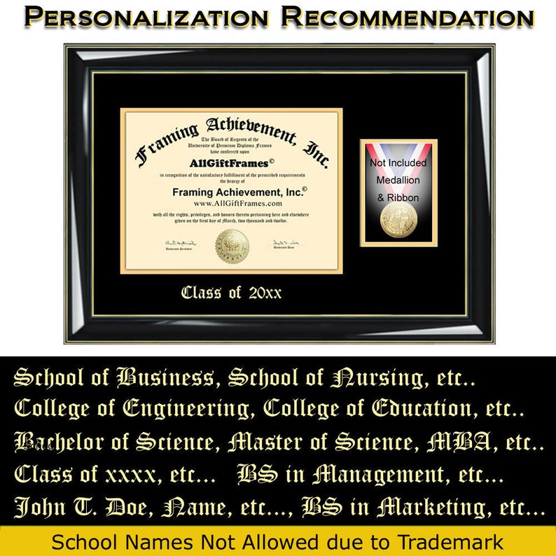 Emboss Medal Box Diploma Frames Degree Framing Medallion Case Etsy