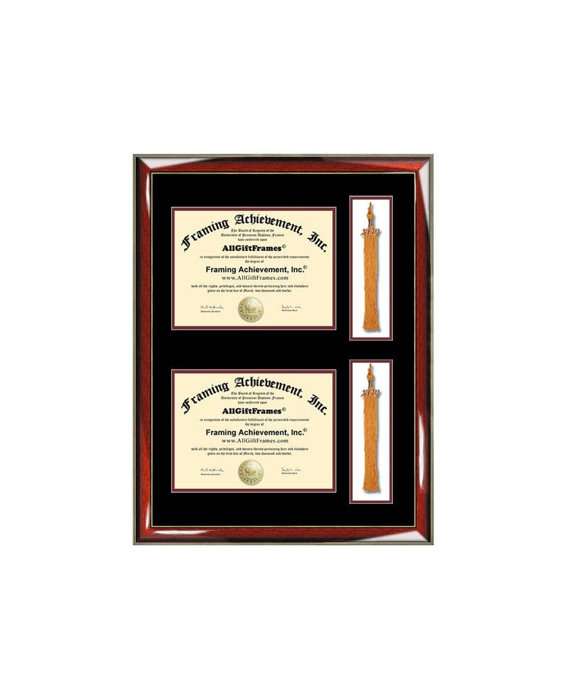 Double Graduation Tassel Box Two Diploma Frame With Dual Image 0