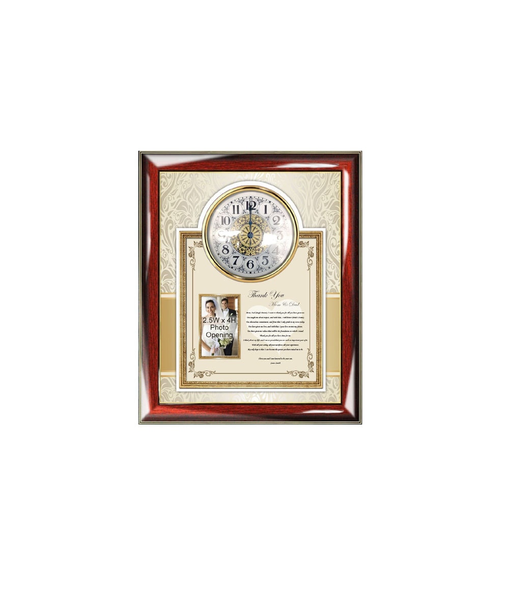 Mom Dad Thank You Wedding Gift Poetry Clock Frame Personalized Photo Son Groom Inlaws To Parents