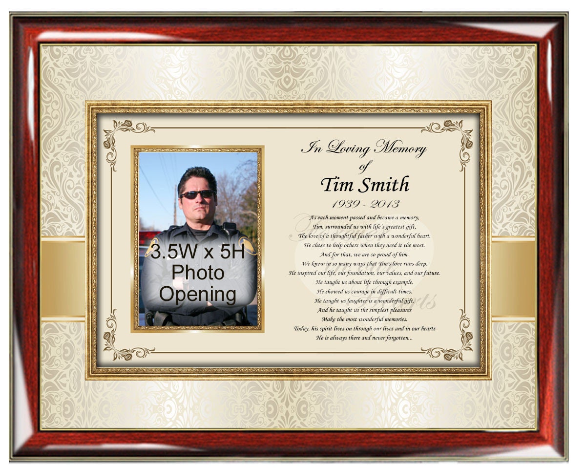 Sympathy Memorial Poetry Frame Personalized Picture
