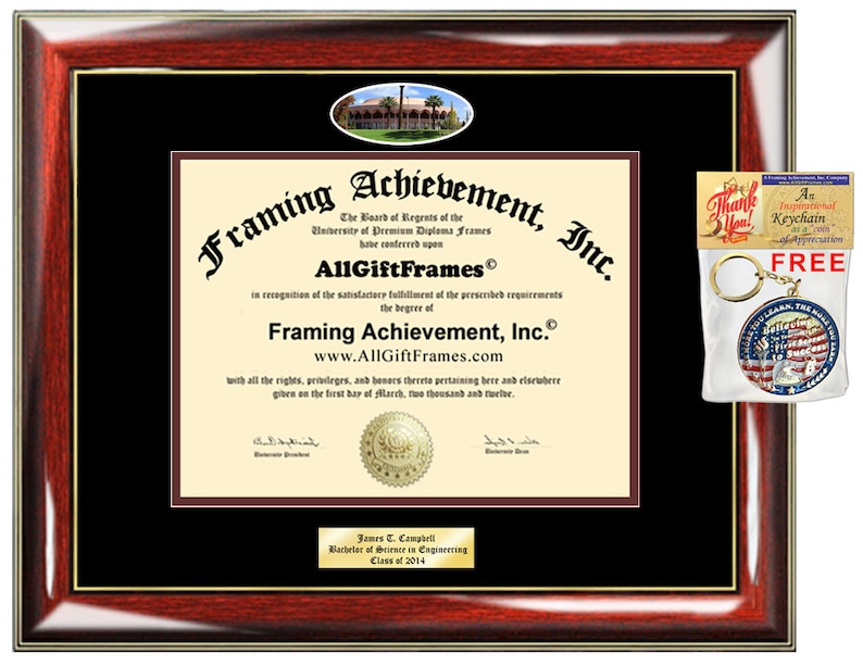 ASU diploma frame Arizona State University degree frames school Personalized Bachelor Master Doctorate phd mba Engrave Holder Case