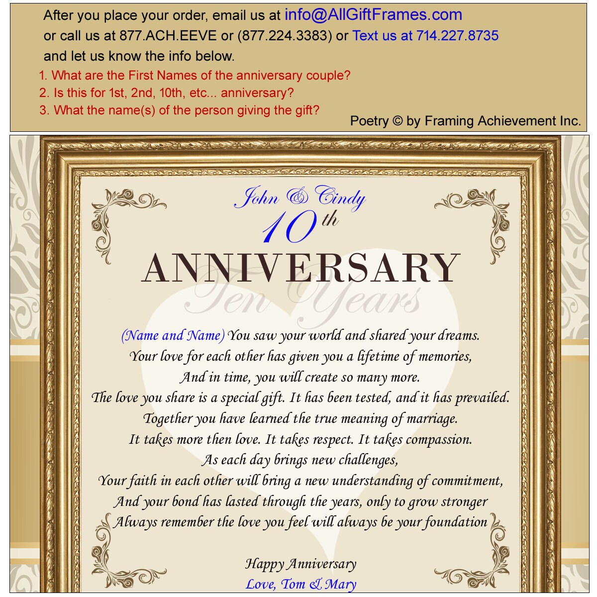 Happy Anniversary Congratulations 11x14 Unframed Matted
