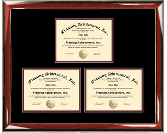 Three Certificate Frame Degree Framing Holds 3 Diploma Documents Framing Professional Certification State Board College University