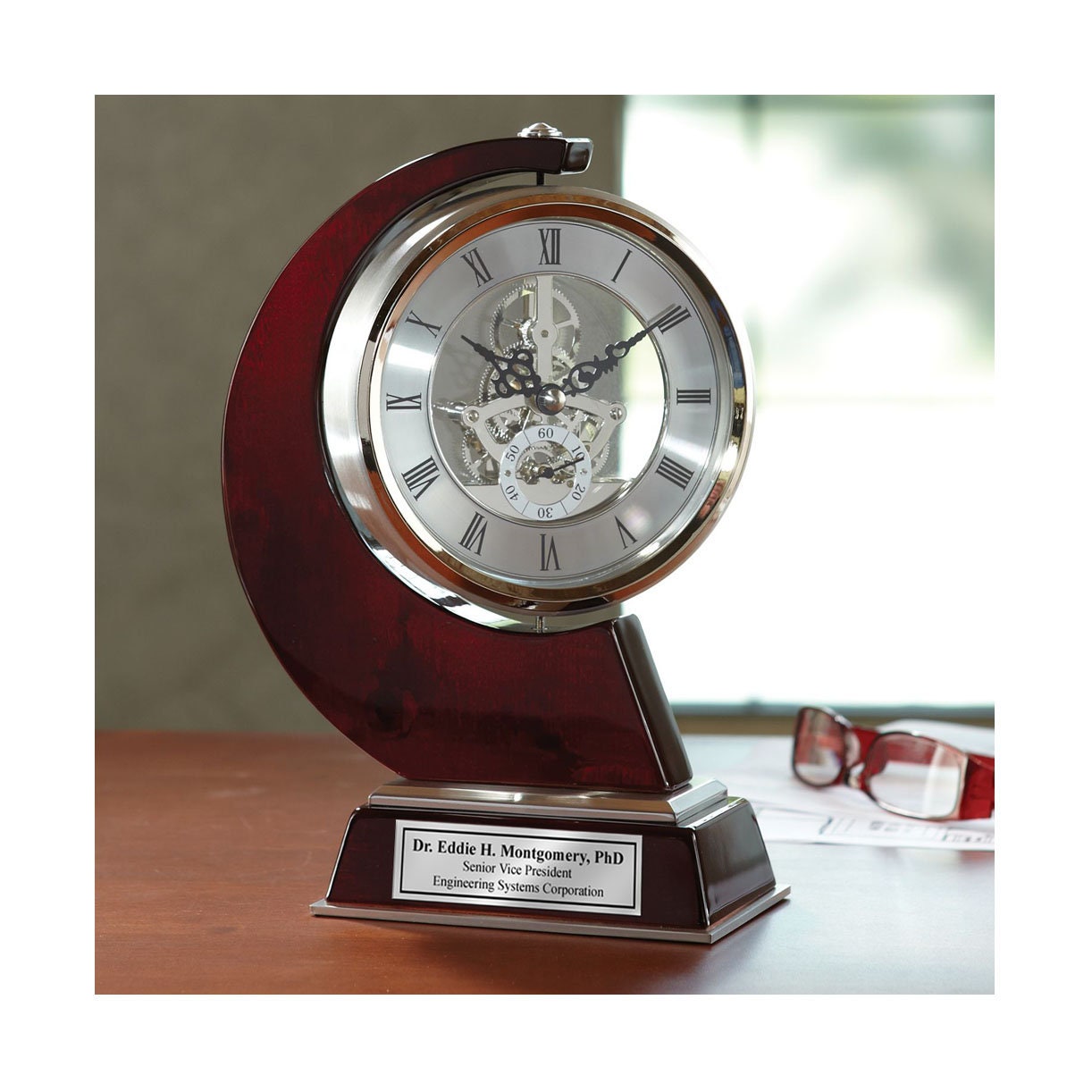 Engraved Personalized Clock Large Gear Da Vinci which Rotates Etsy