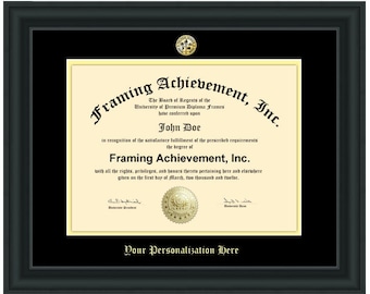 College Diploma Frames University Graduation Gifts Graduates Satin Matte Black Top mat Black Inner mat Gold Certificate Frame Degree Plaque