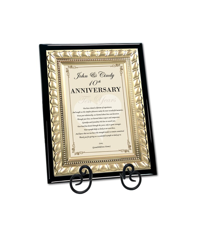 Mom Dad Happy Anniversary Poetry Plaque Parents Etsy
