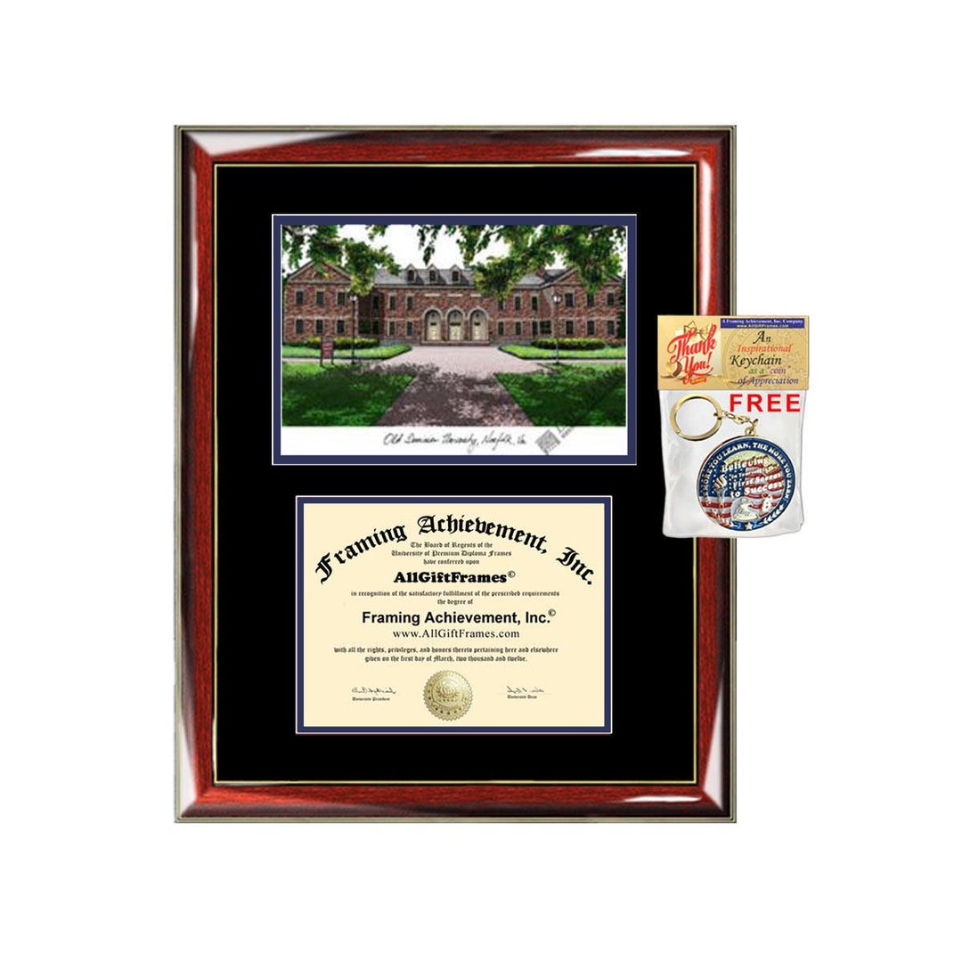 ODU Diploma Frames Old Dominion University Lithograph Frame Certificate
