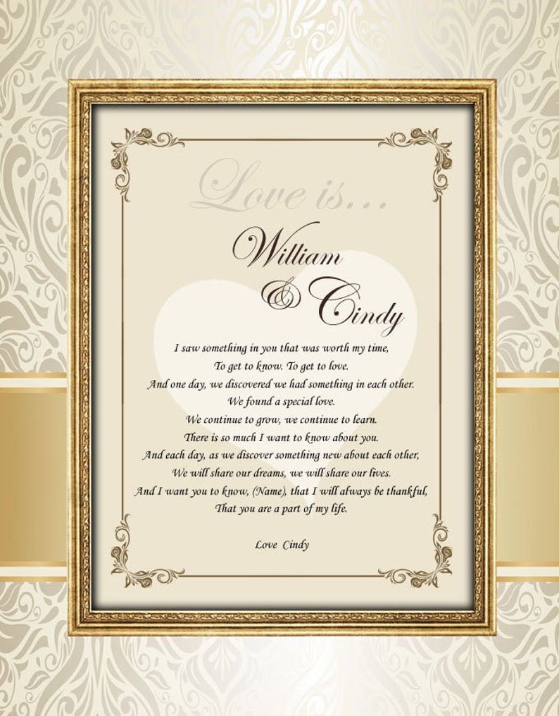 Love Romantic Gift Frame Birthday I Love You Present Girlfriend Boyfriend Wife Husband Engagement 11x14 Unframed Matted Poem Romantic