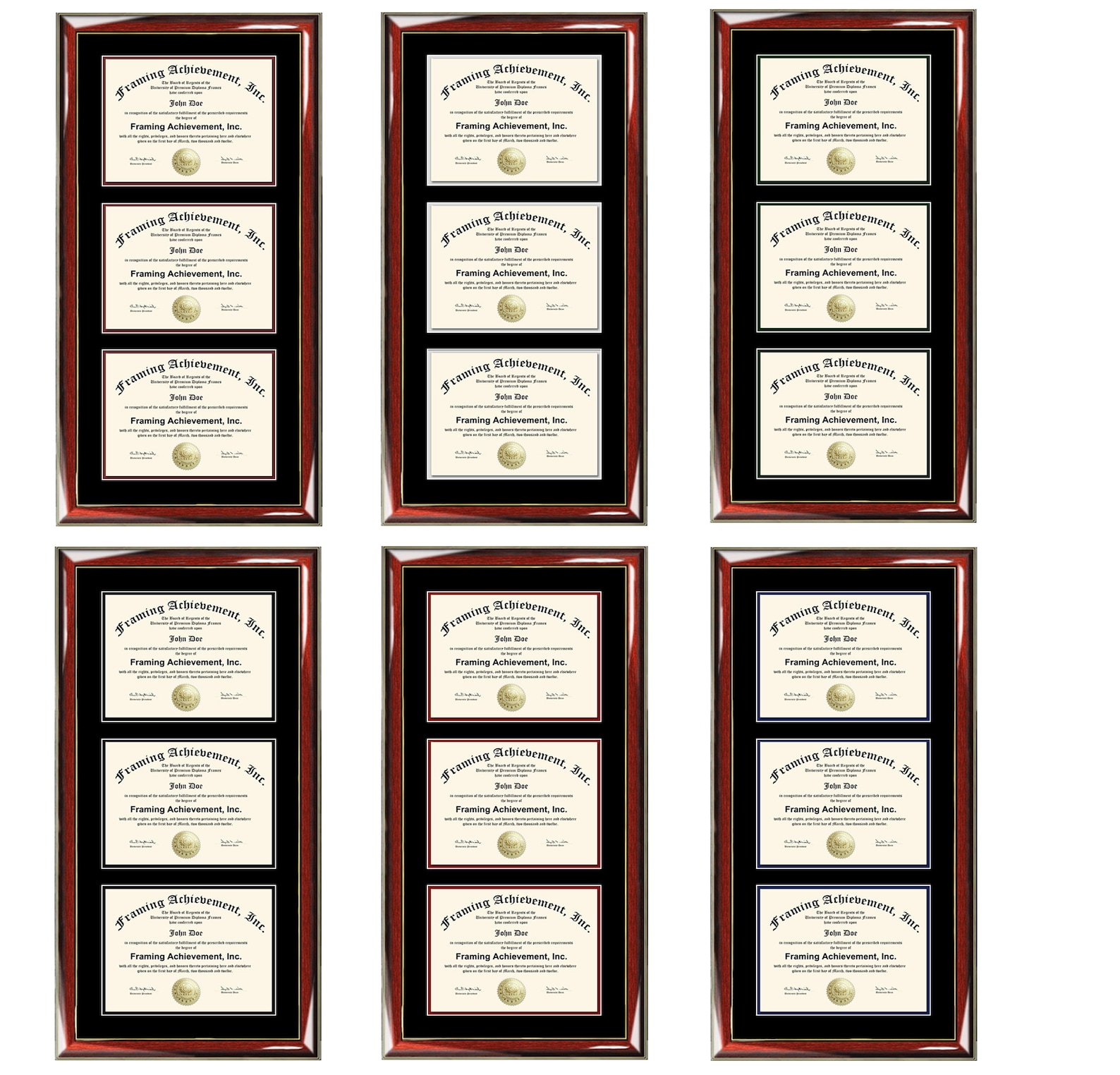 Triple Diploma Frame Certificate Frames University College Etsy