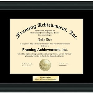 College Diploma Frame Engraving Plate Black Mat - Satin Black Graduation University Frames - Graduation Diploma Framing Certificate Plaques