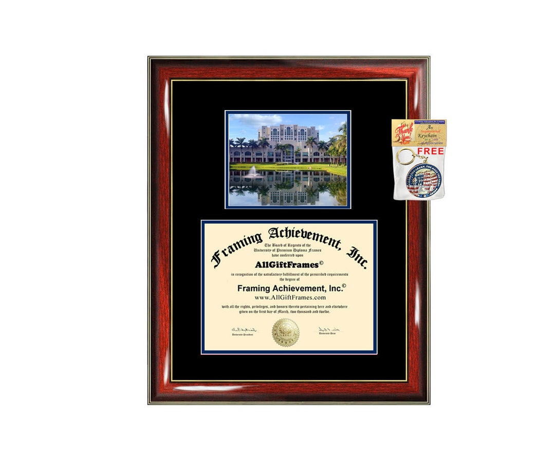 Florida International University Diploma Frame Campus Photo Certificate