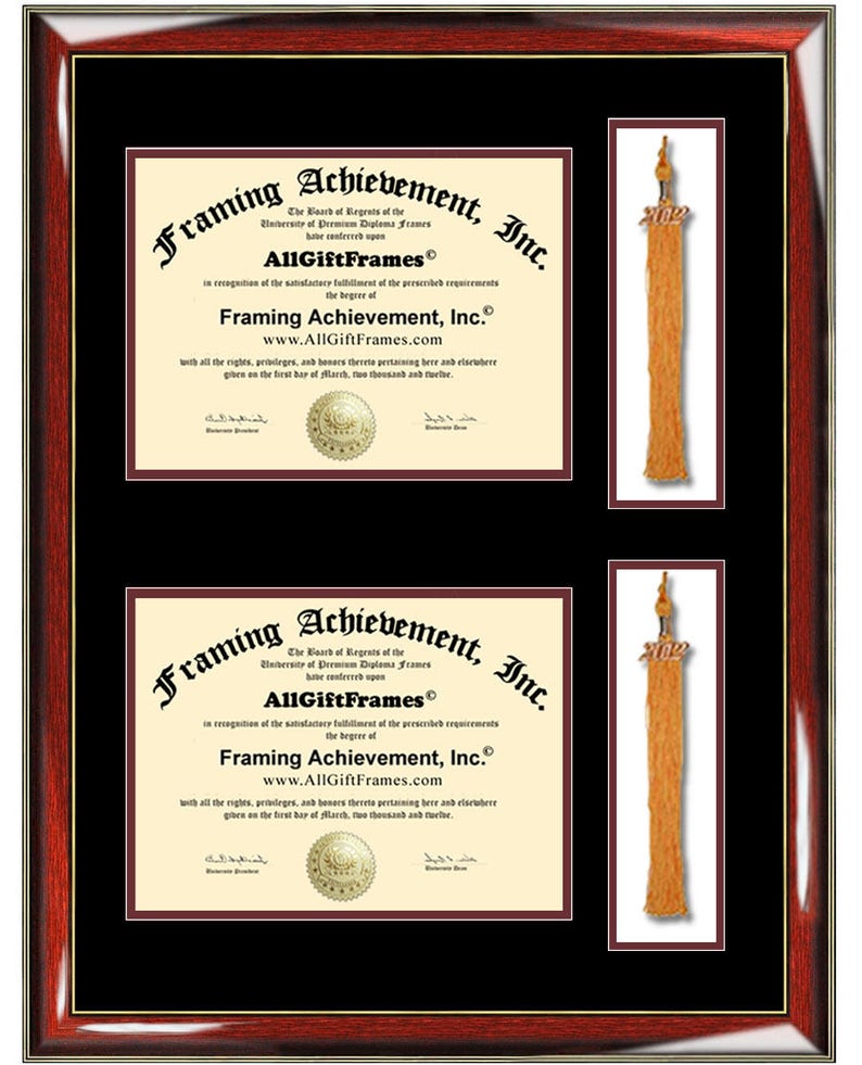 Double Graduation Tassel Box Two Diploma Frame With Dual Image 0 1