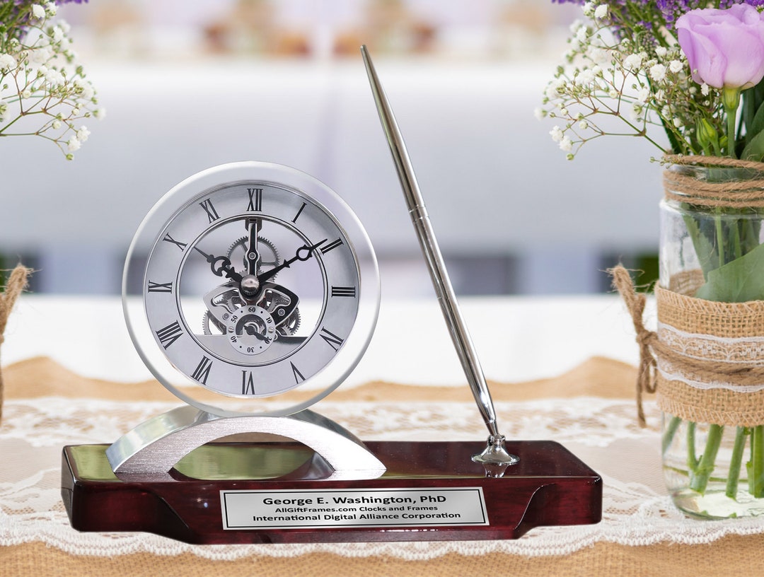 Executive Engraved Silver Gear Da Vinci Marquee Dark Cherry