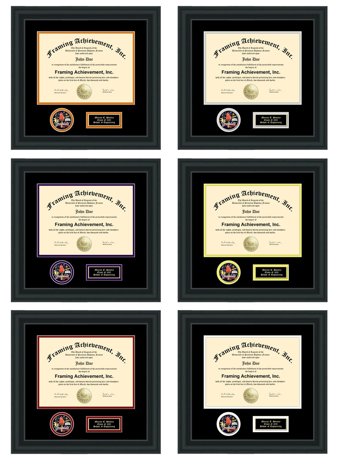 Engraved Matted Diploma Frame with 3D Graduate Academic Etsy.de