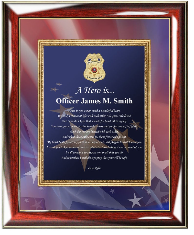 Law Enforcement Retirement Gift Wall Picture Frame Etsy