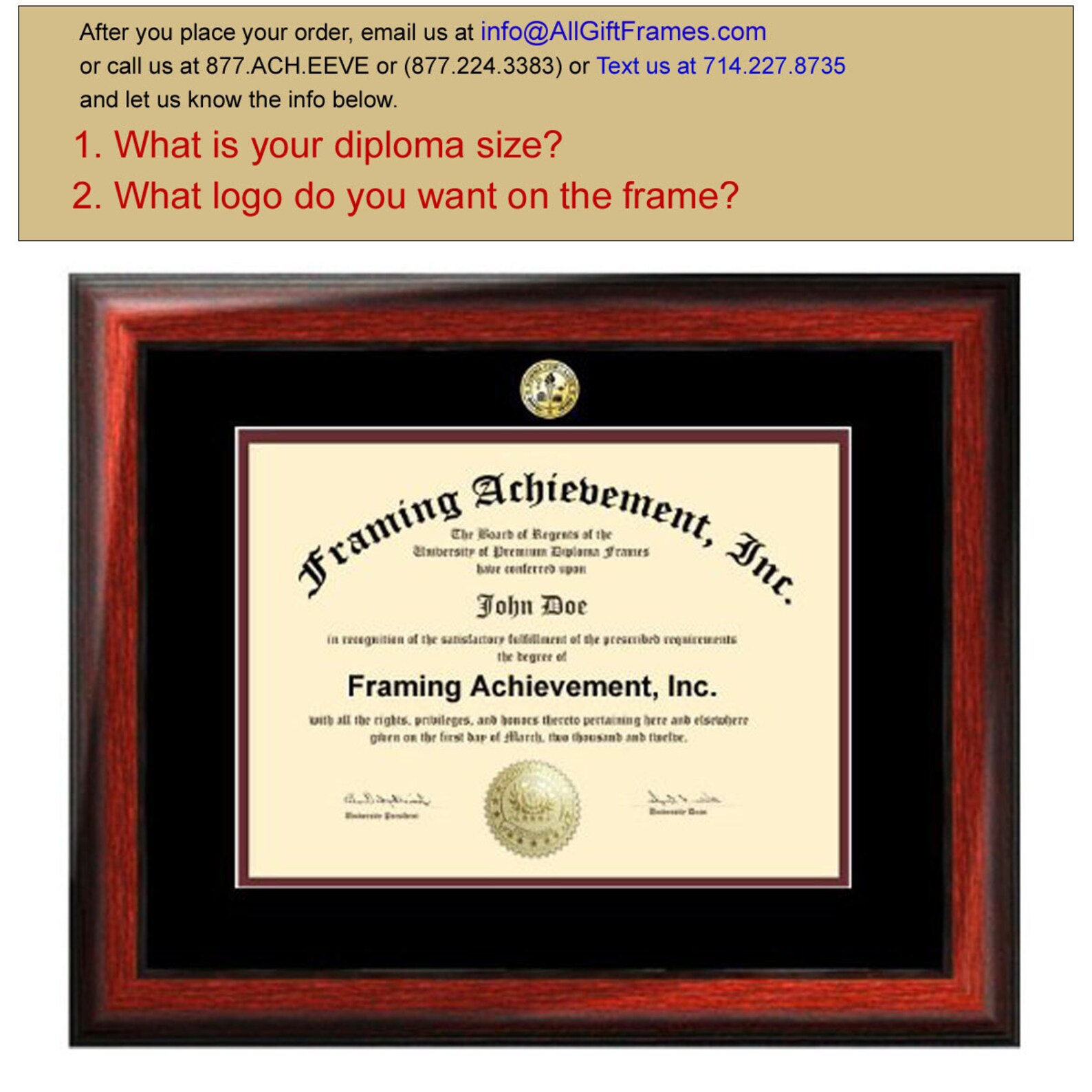 University Diploma Frames College Graduation Degree Frames Etsy