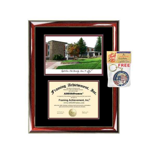 Appalachian State University diploma frames lithograph Appalachian State degree frame campus image certificate framing graduation gift grad