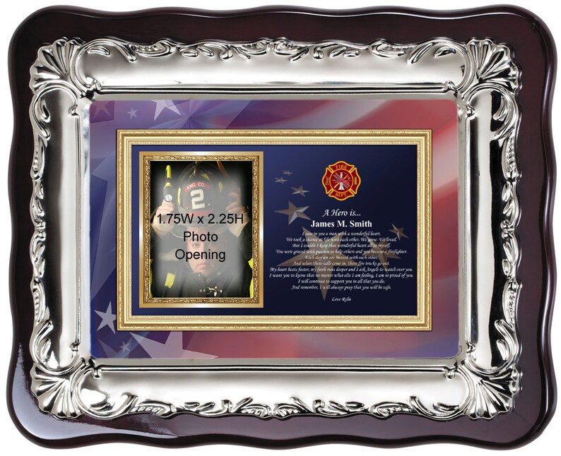 Personalized Fire Fighter Picture Frame And Fireman Gift Firefighter Photo Plaque For Birthday Retirement Love Promotion Husband