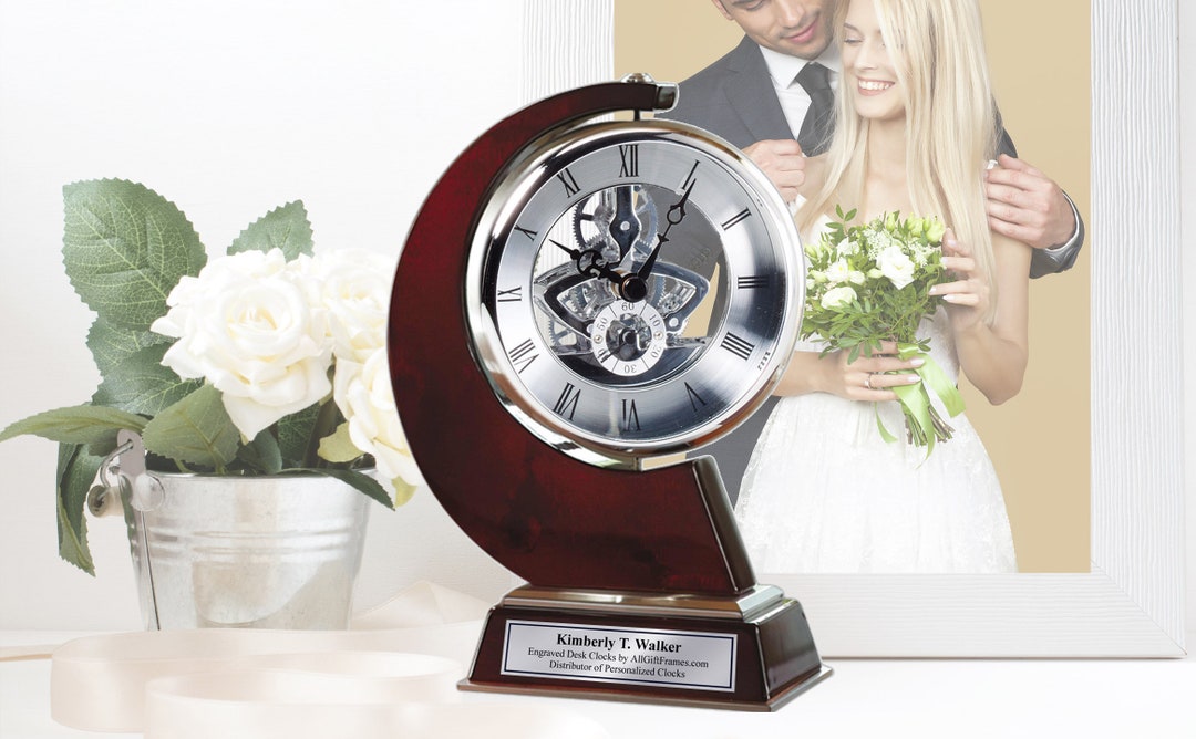 Gravering Engraved Personalized Clock Large Gear Davinci Manual Rotate 360 Degree ...
