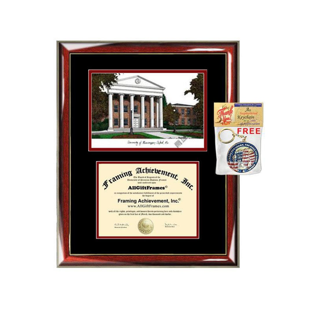 University of Mississippi Diploma Frames Lithograph Frame Ole Miss