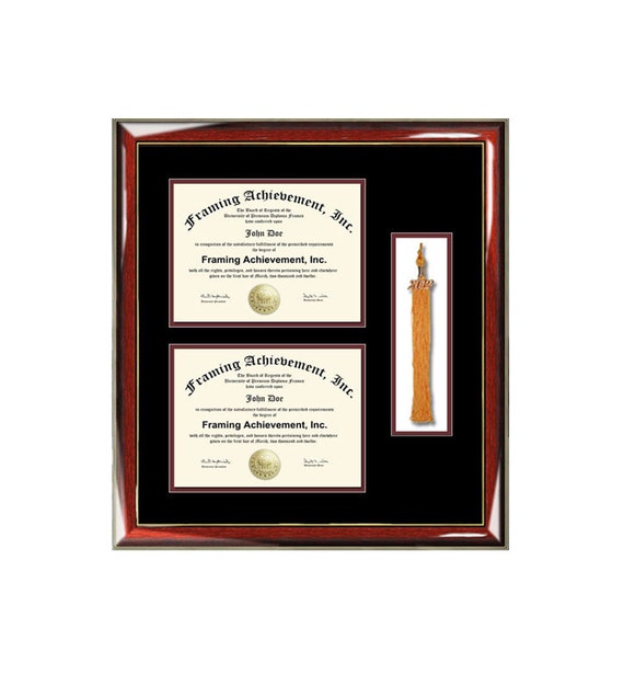 Graduation Tassel Diploma Frame With Two Degree High School Image 0