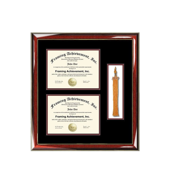 Graduation tassel diploma frame with two degree high school Etsy