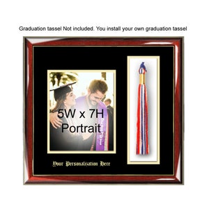 Graduation Picture Frame with 5x7 Photo and Graduation Tassel Box Holder Graduate Plaque Case Wall Frame Graduation Gift College University