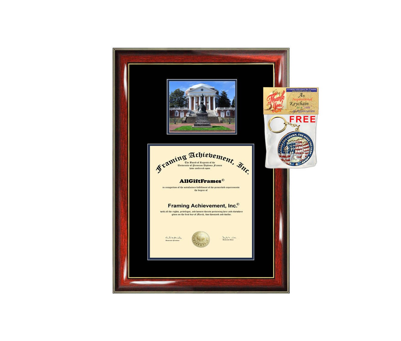 University of Virginia diploma frame campus photo UVA Etsy