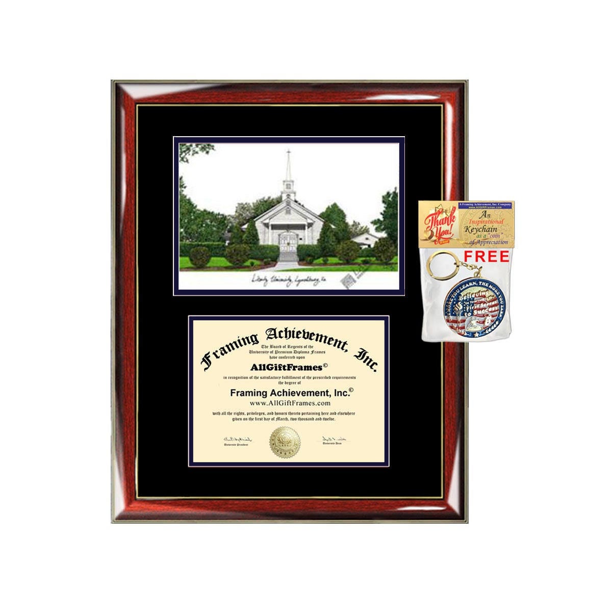 Liberty University Diploma Frame Lithograph Campus Image Etsy