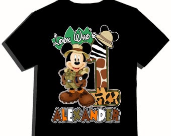 Mickey Birthday Shirt Safari Theme 