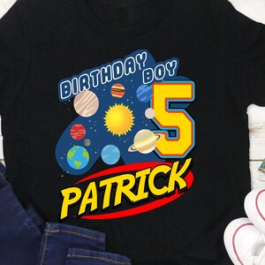 Solar System Birthday Shirt - Outer space Bday Tshirt - Personalized Space Shirt - Planets Tee - Future Astronomer Clothing boy or girl
