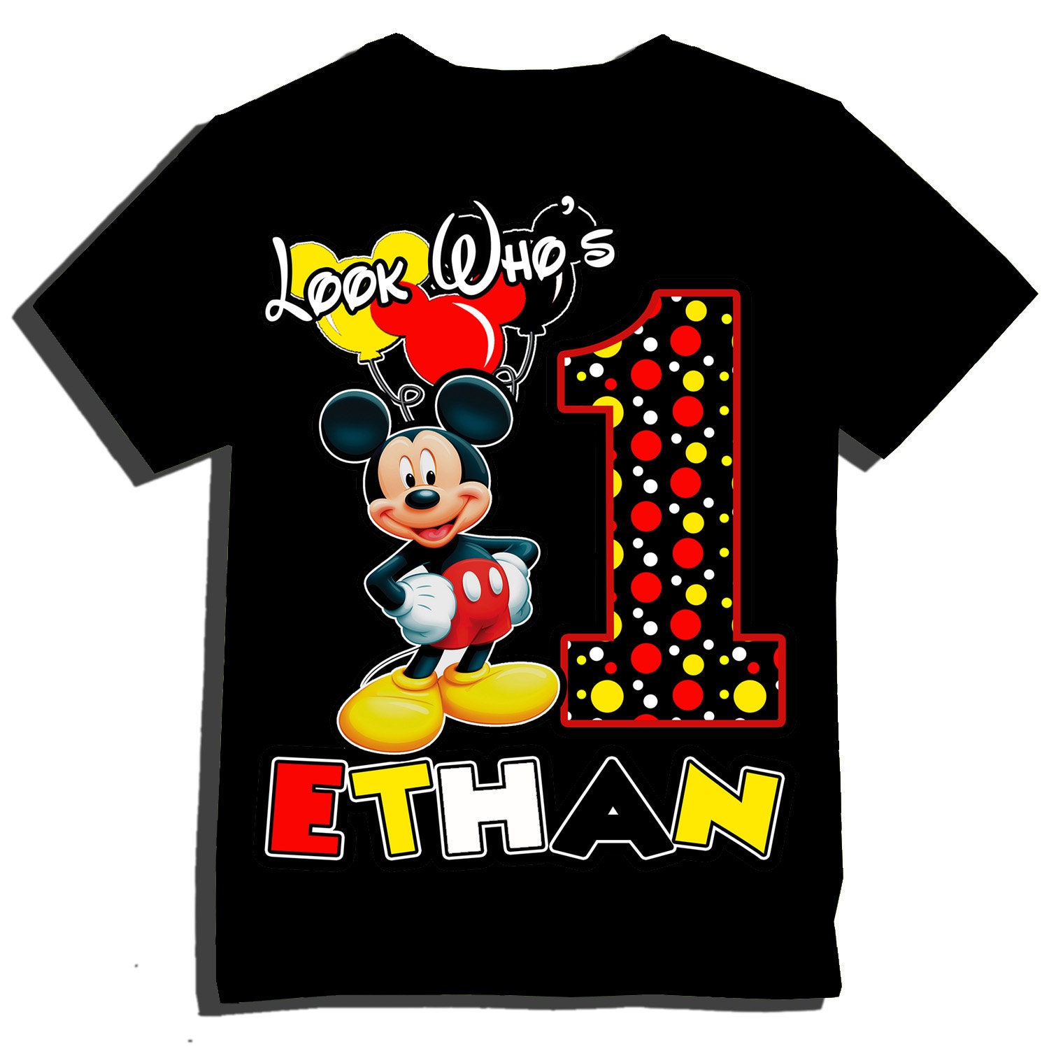 red mickey mouse birthday shirt