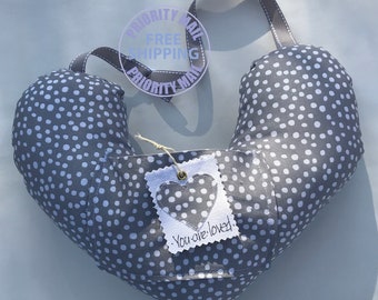 Lumpectomy Comfort Pillow: Gray & White Dots, Underarm Support with Pocket
