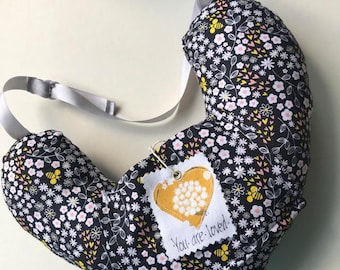 Lumpectomy pillow: Underarm Comfort with Ice Pack Pocket bees and hearts