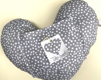 Heart Surgery / Hysterectomy Comfort Pillow, Gray dotted fabric, Ice Pack Pocket