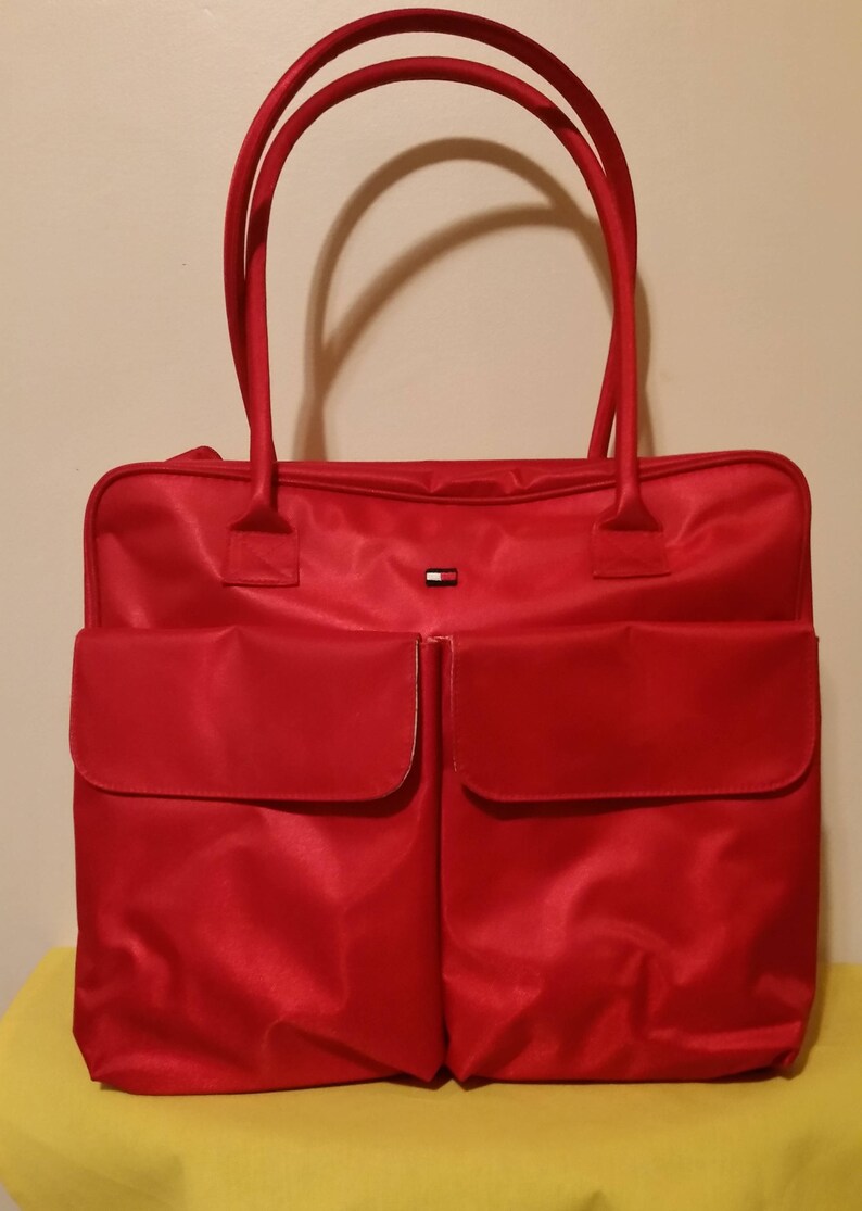 Tommy Hilfiger Red Diaper Bag/tote Etsy