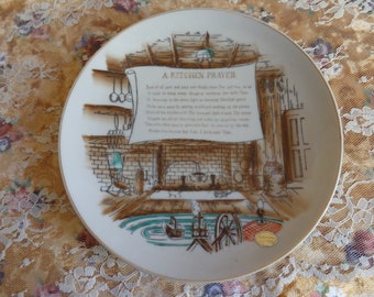 Vintage Kitchen Prayer Plate Religious Home Decor Spiritual