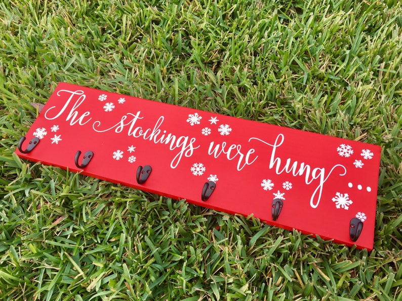 The Stockings Were Hung Wooden Christmas Stocking Holder Etsy