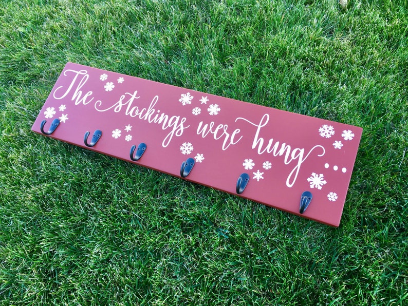 The Stockings Were Hung Wooden Christmas Stocking Holder Etsy