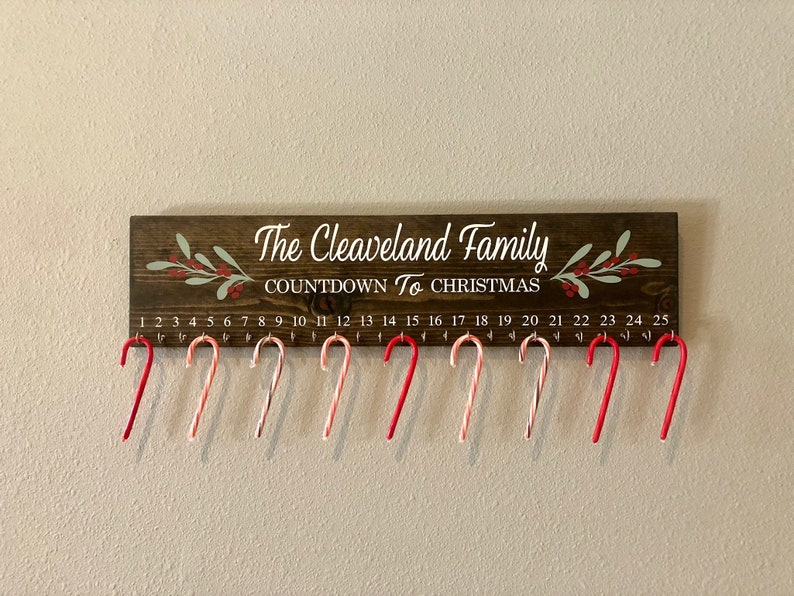 Christmas Countdown Personalized Sign / Advent Calendar Etsy