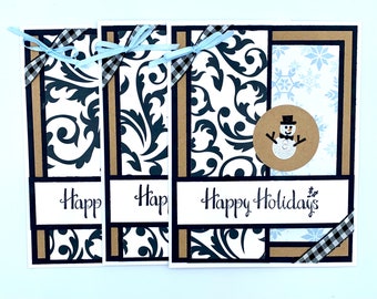 Happy Holidays Snowman Christmas Cards (Set of 3)