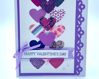 Happy Valentine’s Day Hearts Handmade Greeting Card