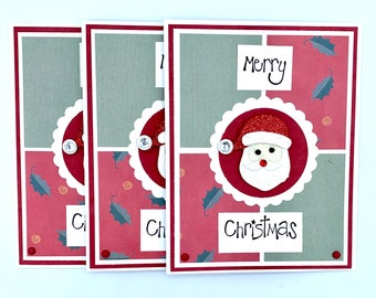 Merry Christmas Santa Claus Christmas Cards (Set of 3)