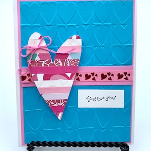 I Just Love You Heart Handmade Greeting Card