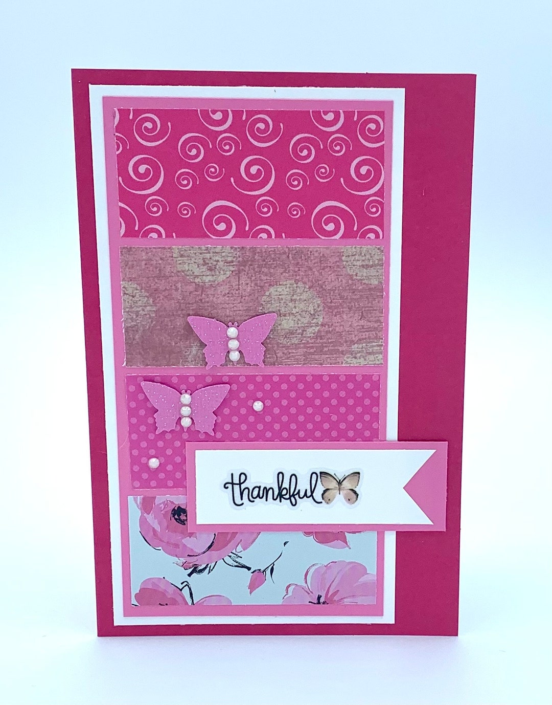 Butterfly Thankful Handmade Greeting Card - Etsy